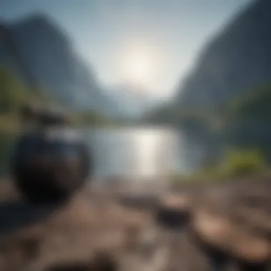 Fishing Rod Against Mountain Backdrop