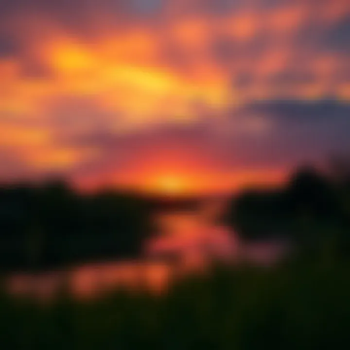 Breathtaking sunset over the Wabash River landscape