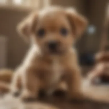 Puppy in distress from flea infestation Puppy scratching furiously due to flea infestation