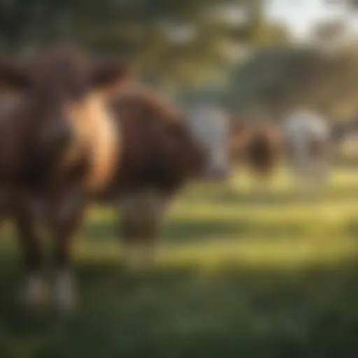 Grazing cattle on a serene Florida farm