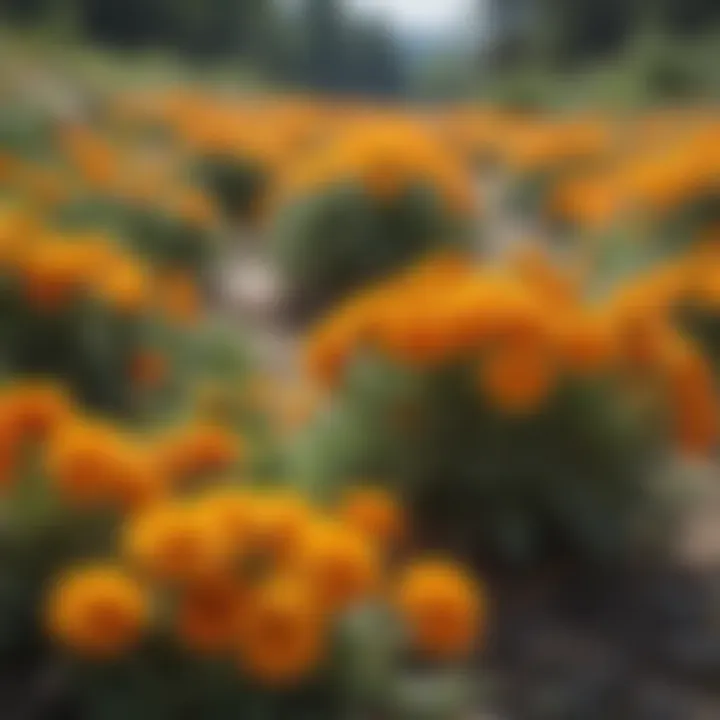 Bright marigolds adding color to a sunny landscape