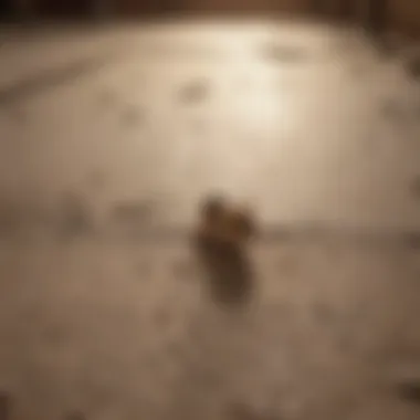 Mouse footprints on dusty surface