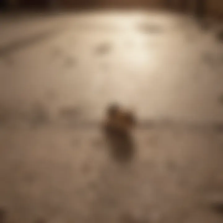 Mouse footprints on dusty surface