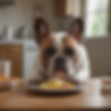 French Bulldog owner measuring food portions