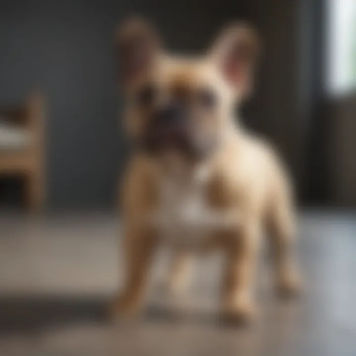 Adorable French Bulldog in a playful stance