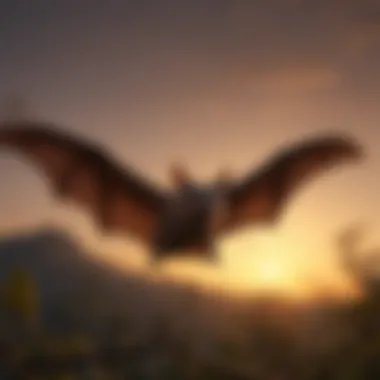 Fruit Bat Flying at Dusk