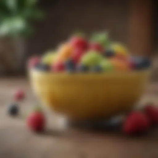 A bowl filled with various fruits safe for dogs