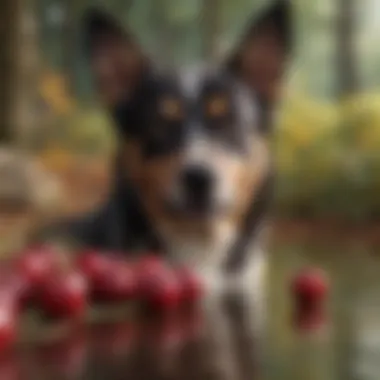 Dog and cherries