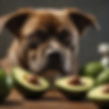 Dog near avocado