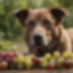 Dog with grapes