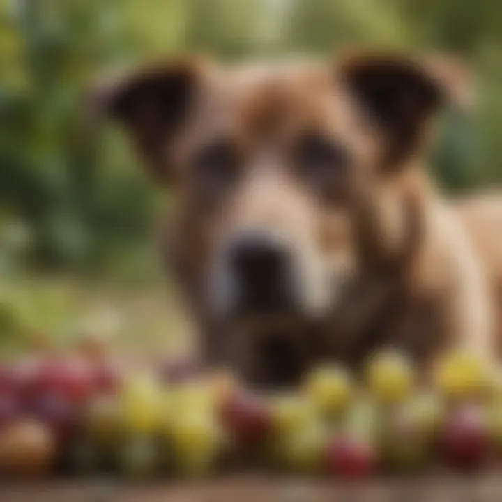 Dog with grapes