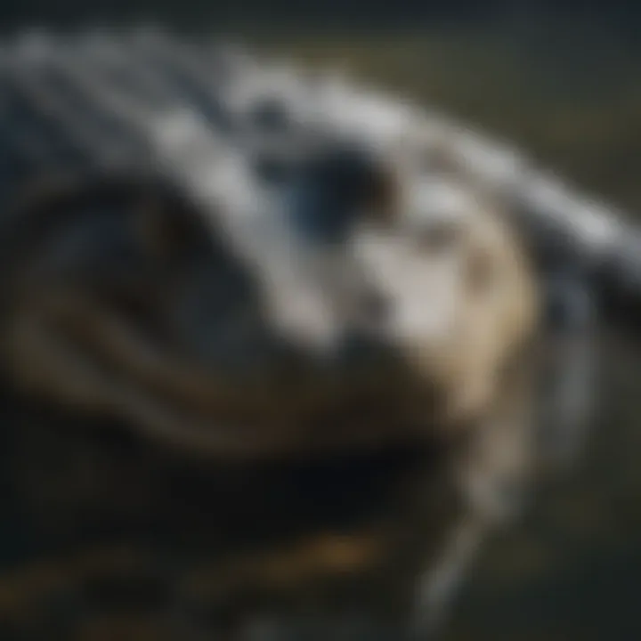 Crocodile's Gaze Piercing Through Still Waters