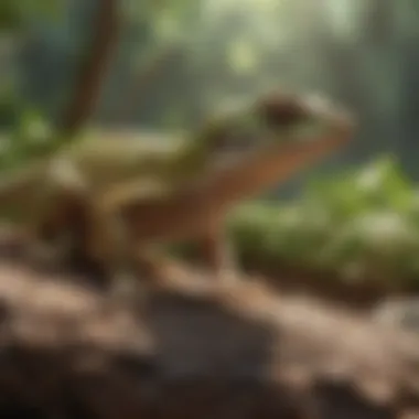 Gecko exploring diverse habitat