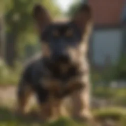 German Shepherd puppy exploring the world