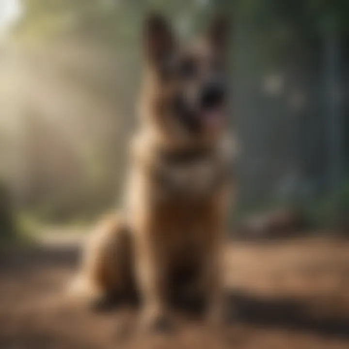 German Shepherd showcasing obedience during training