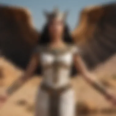 Depiction of the goddess Isis with wings outstretched