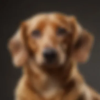 Close-up of the elegant coat of a Golden Dachshund