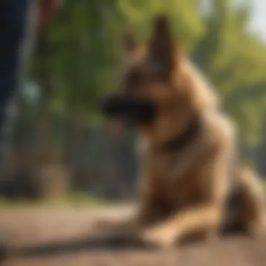 German Shepherd in a training session focused on support skills