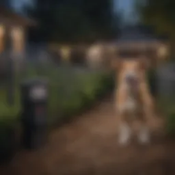 A GPS wireless dog fence setup in a backyard