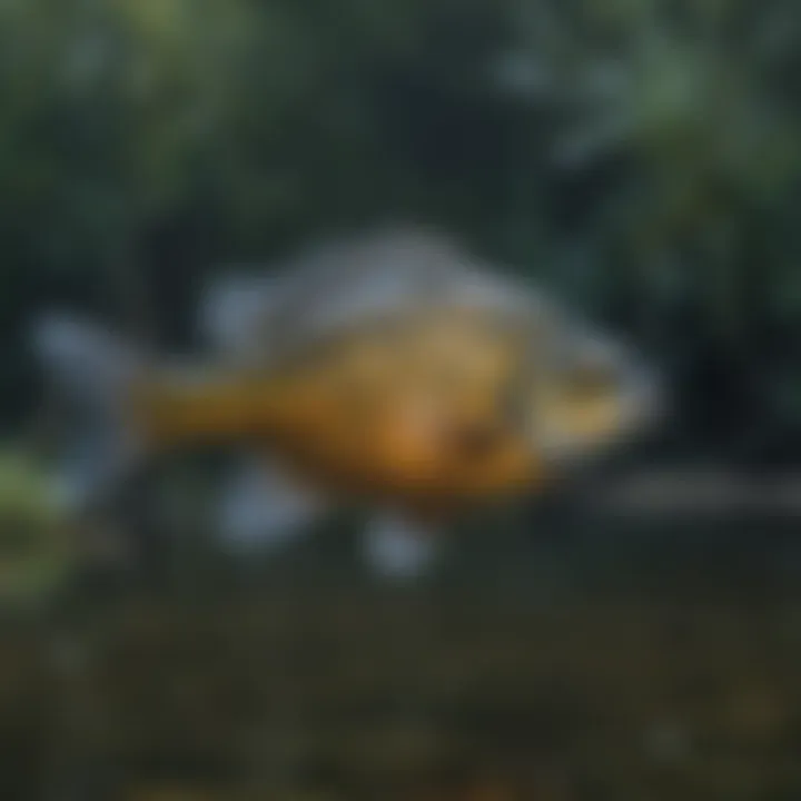 Graceful Bluegill Fish Gliding in North Carolina Pond