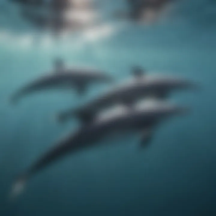 Graceful Dolphin Pod Swimming in Crystal Clear Waters