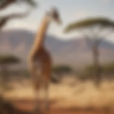Graceful Giraffe Roaming African Plains Graceful Giraffe Roaming African Plains