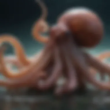 Graceful octopus capturing its preferred prey with precision