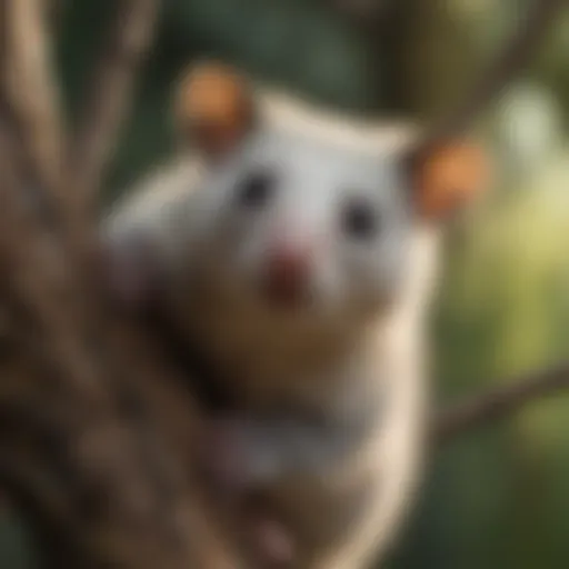 Graceful Opossum Posing on Tree Branch