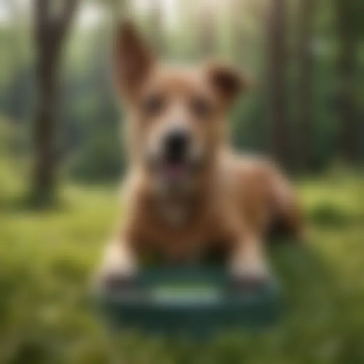 Dog using grass potty