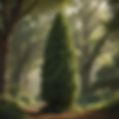 Mature Green Giant Arborvitae standing tall in a landscape