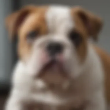 Groomed English Bulldog Puppy with Shiny Coat