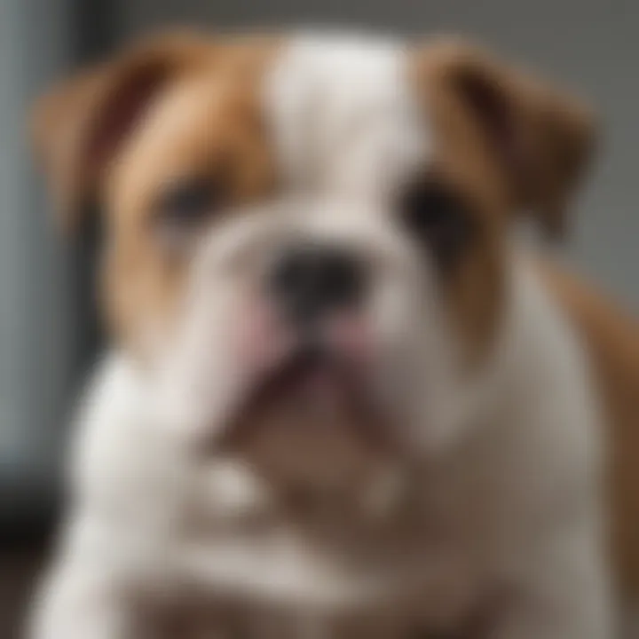 Groomed English Bulldog Puppy with Shiny Coat