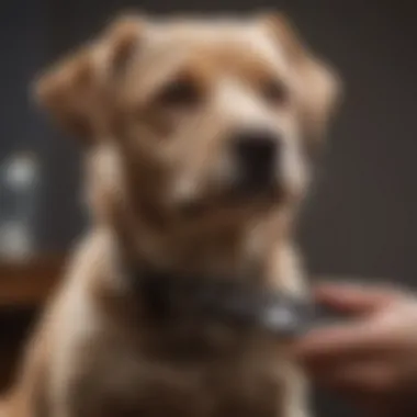 Hypoallergenic short-haired dog being groomed with gentle care