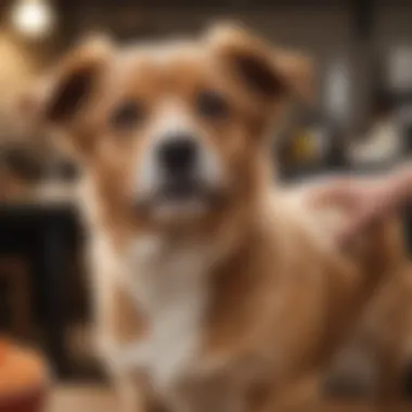 An owner grooming a non-shedding dog, highlighting simple grooming techniques.