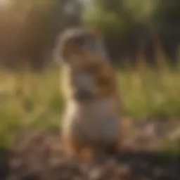 Ground squirrel foraging on seeds