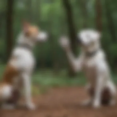 A person using hand signals to communicate with a deaf dog