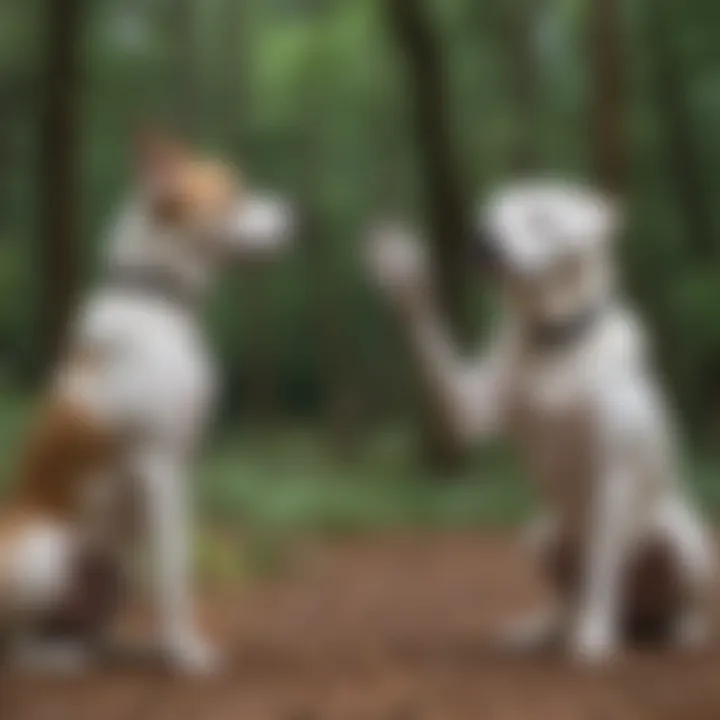 A person using hand signals to communicate with a deaf dog