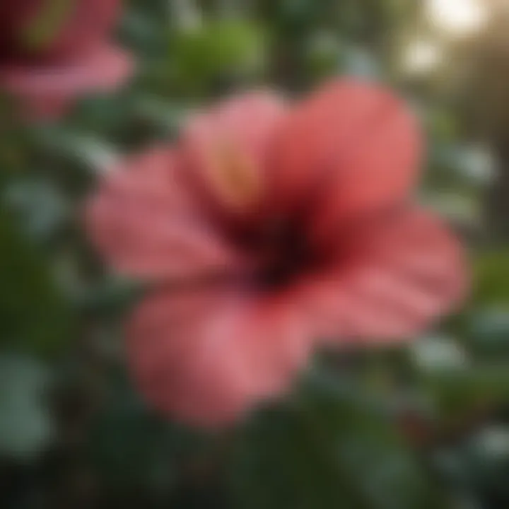 Close-up of Resilient Hardy Hibiscus Tree Leaves