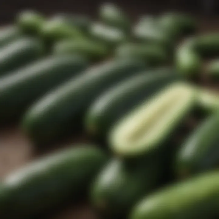 Harvested Israeli cucumbers showcasing abundance and freshness