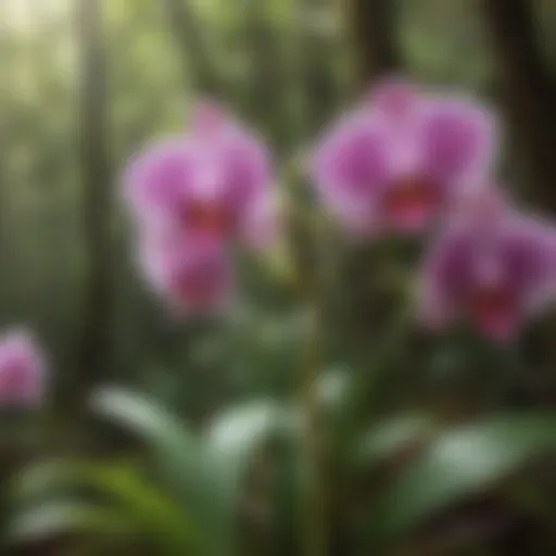 Exotic Orchid Blossoms on Hawaiian Rainforest Trail