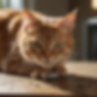 Enjoying Chewable Flea Treatment A healthy cat enjoying a chewable flea treatment