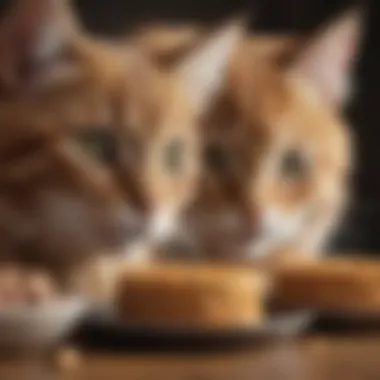 Healthy kitten and mature cat enjoying optimal nutrition