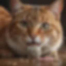 Cat enjoying a high calorie supplement