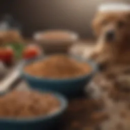 A variety of high quality grain free dog food brands displayed elegantly.