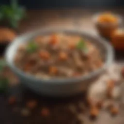 A vibrant bowl filled with organic dog food showcasing its rich ingredients.