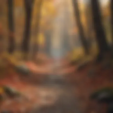 Autumnal Hiking Trail Hiking Trail Amidst Vibrant Fall Foliage in Northern Illinois