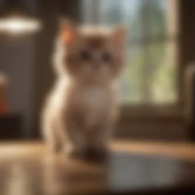 Himalayan kitten exploring a sunlit room