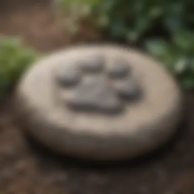 Memorial Garden Stone with Paw Prints