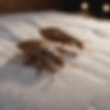 Using flashlight to check for bed bugs in mattress seams