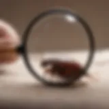 Mattress inspection with magnifying glass